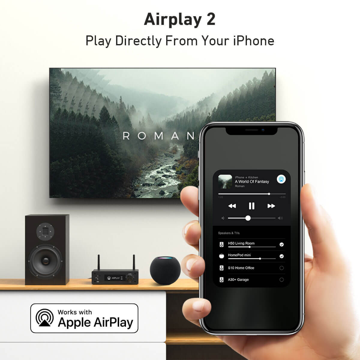 Arylic H50 - Stereoförstärkare HDMI ARC Stereoförstärkare