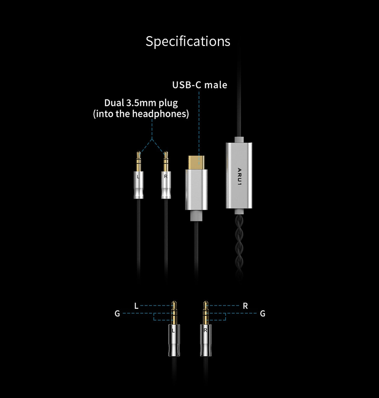 Aune ARU1 - Dongle DAC D/A Omvandlare