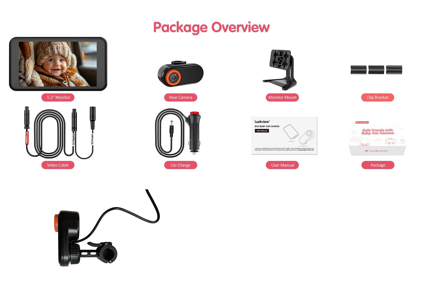 AutoVox BM2 - Babykamera för bil - DEMO Babykamera