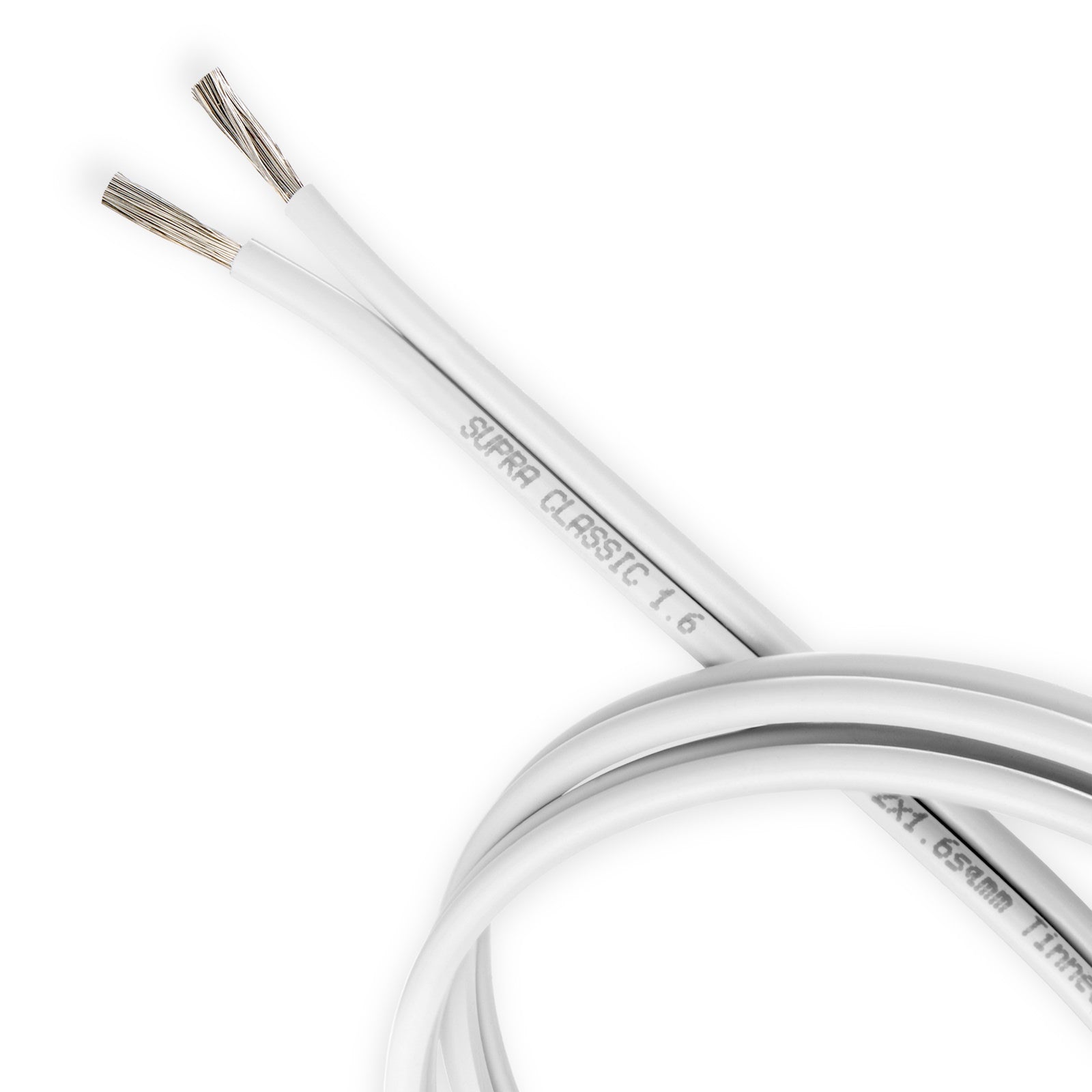 Supra Classic Mini 1.6 2x1,6mm Högtalarkabel-lösmeter Vit
