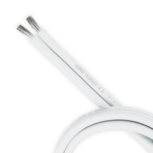 Supra Classic 4.0 2x4mm Högtalarkabel-lösmeter Vit