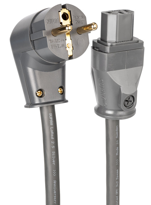 Supra Anniversary LoRad 2.5 SPC CS-EU/A CEE 7/7 (angled) - IEC C13 Strömkabel EU-standard