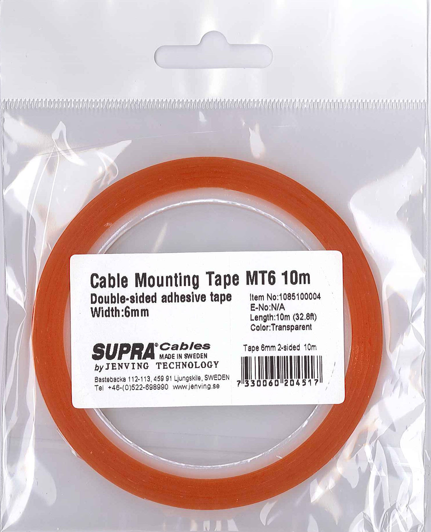 Supra Cable Mounting Tape MT6 - Dubbelhäftande tejp 10 m