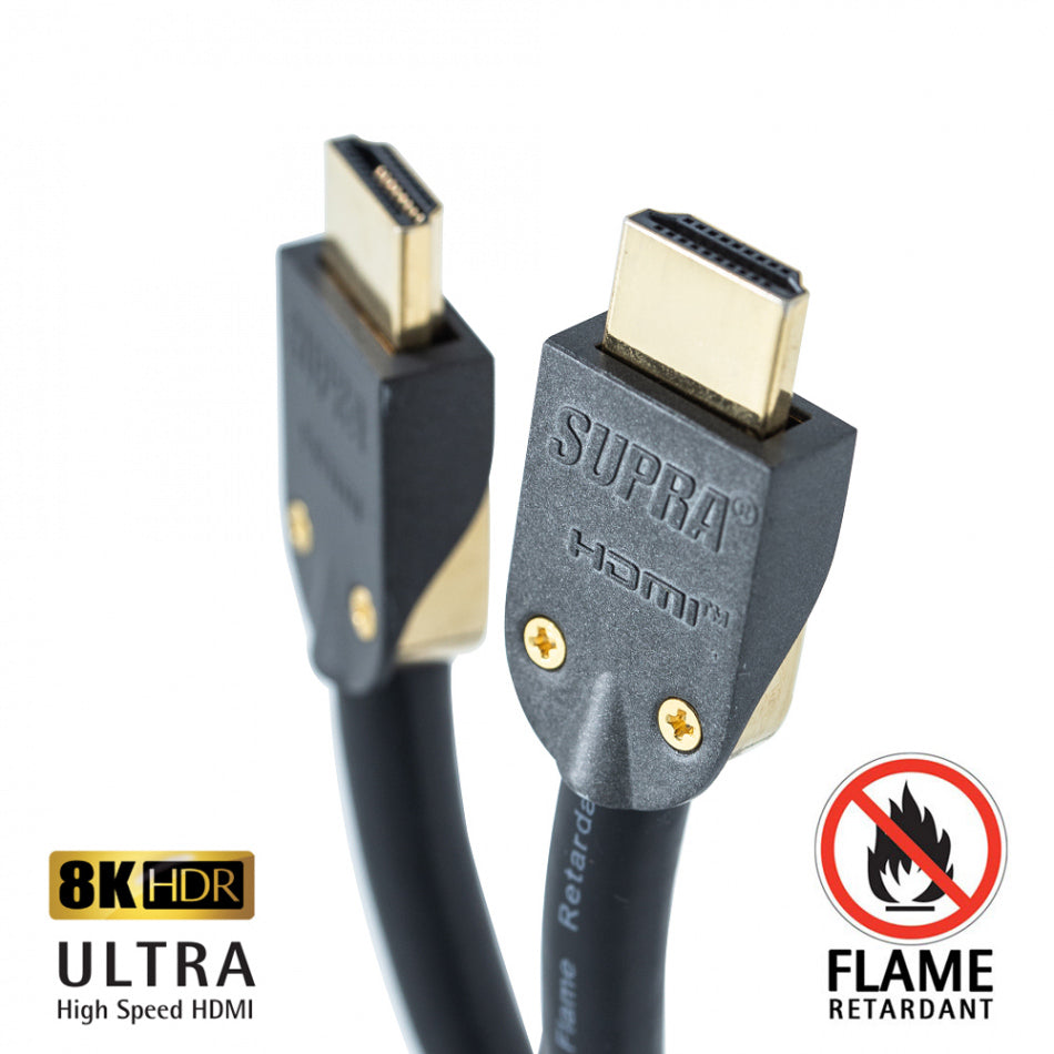 Supra HDMI 2.1 UHD8K FRHF Black (1-5M) - Flamsäker HDMI Hdmi-kabel