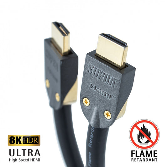 Supra HDMI 2.1 UHD8K FRHF Black (1-5M) - Flamsäker HDMI Hdmi-kabel