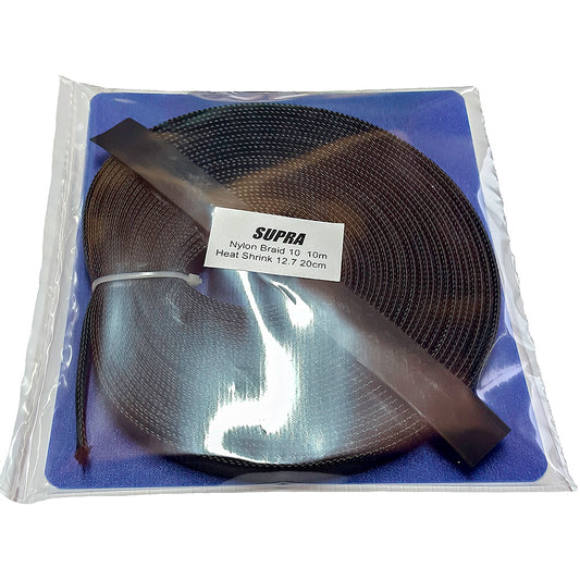 Supra Nylon Braid 10 Kit Black - Nylonstrumpa 10m