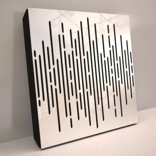 Akustikpanel 3D Wave Gloss 50x50cm - Ljudabsorbent för vägg Ljudabsorbent Vit högbank