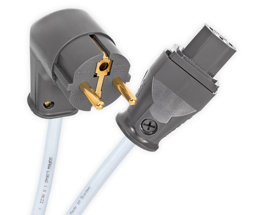 Supra LoRad 1.5 MK II CS-EU/A CEE 7/7 (vinklad) - IEC C13 Strömkabel EU-standard