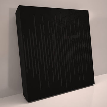 Akustikpanel 3D Wave Gloss 50x50cm - Ljudabsorbent för vägg Ljudabsorbent Svart högblank