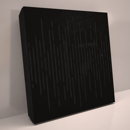 Akustikpanel 3D Wave Gloss 50x50cm - Ljudabsorbent för vägg Ljudabsorbent Svart högblank