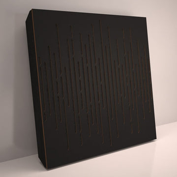 Akustikpanel 3D Wave 50x50cm - Ljudabsorbent för vägg Ljudabsorbent Svart
