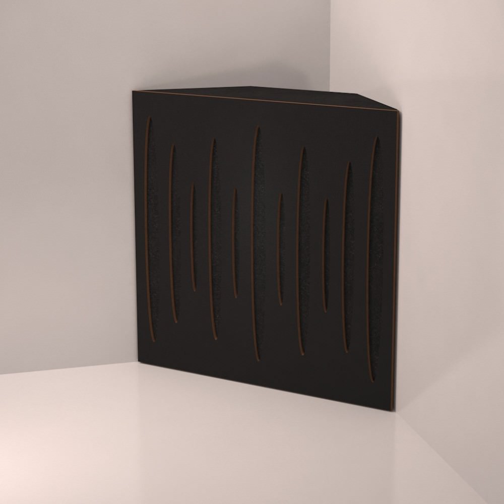 Akustikpanel 3D Puls Basfälla 50x50cm - Ljudabsorbent för hörn Ljudabsorbent Svart