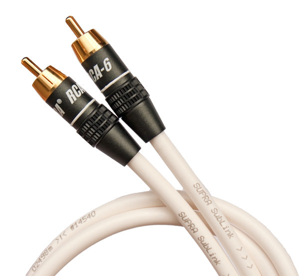 Supra Sublink 1RCA - 1RCA Analog RCA-kabel 2 Meter Vit