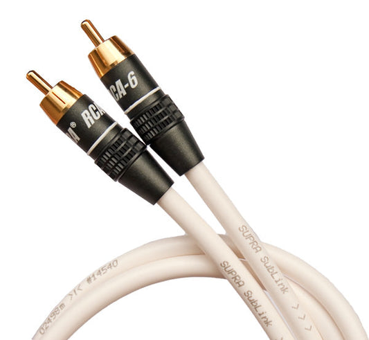 Supra Sublink 1RCA - 1RCA Analog RCA-kabel 2 Meter Vit