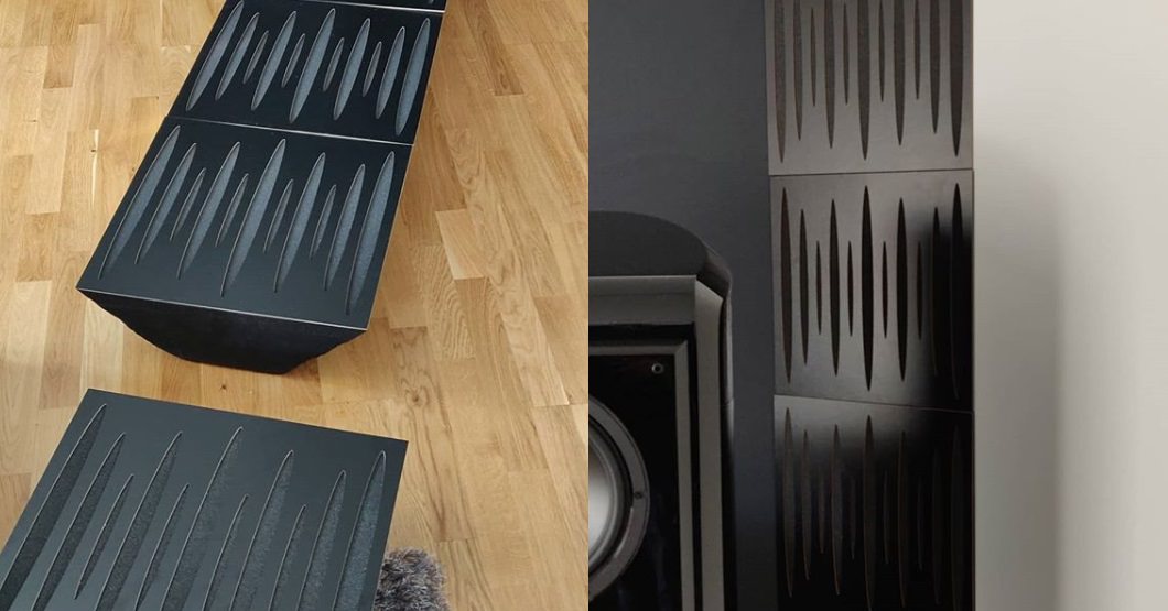 Akustikpanel 3D Puls Basfälla 50x50cm - Ljudabsorbent för hörn Ljudabsorbent