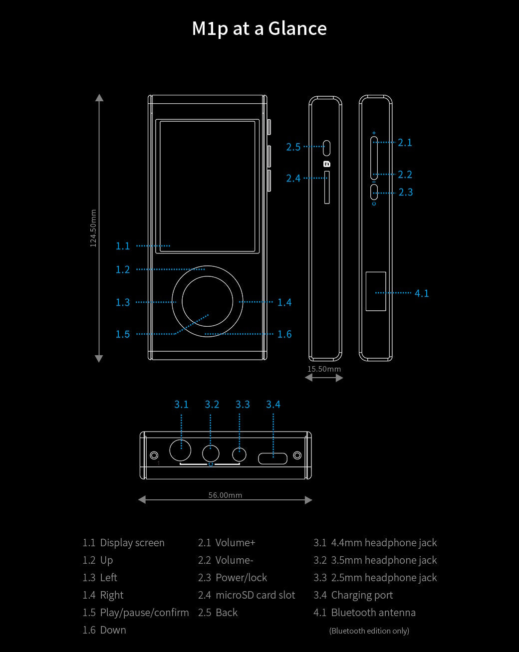 Aune M1p Digital Music Player - Portabel Musikspelare Musikspelare Aune