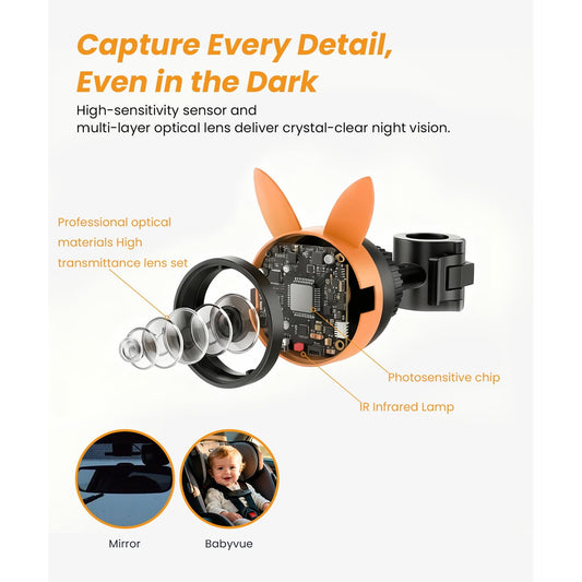 AutoVox BM3 - Bilkamera för Barn & Husdjur Babykamera