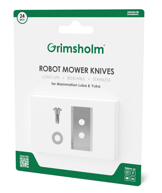 Grimsholm ersättningsblad för Luba & Yuka - 24st knivblad Robotgräsklippare tillbehör