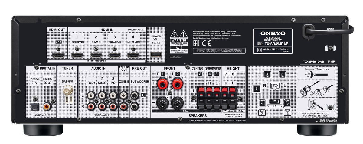 Onkyo TX-SR494DAB | Home theater amplifier | Maxxteknik