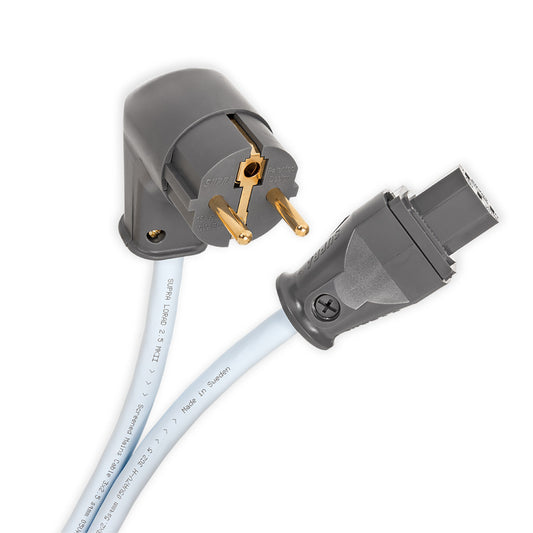Supra LoRad 2.5 MK II CS-EU/A CEE 7/7 (vinklad) - IEC C13 Strömkabel EU-standard