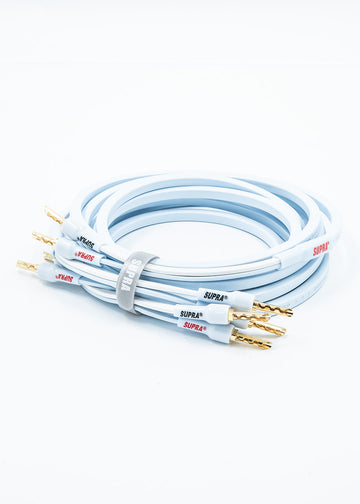 Supra Ply 2.0 CombiCon 2x2mm 2Banana - 2Banana (par) Terminerad-högtalarkabel 2 Meter Blå