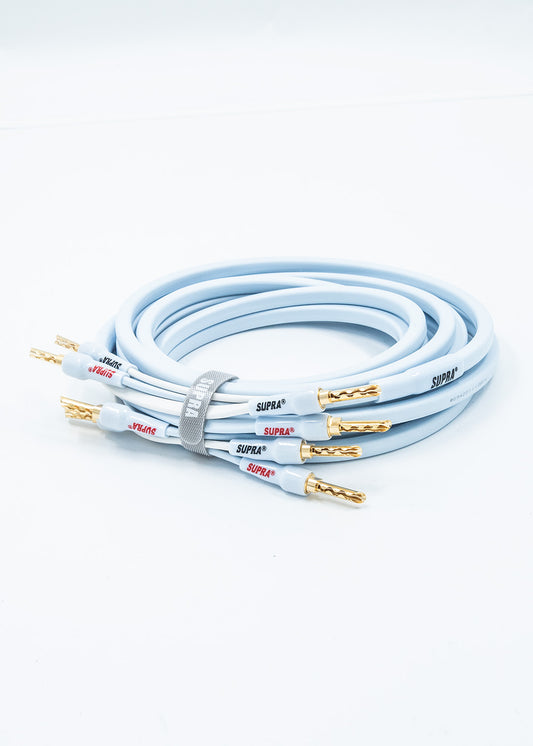 Supra Ply 3.4 CombiCon 2x3,4mm 2Banana - 2Banana (par) Terminerad-högtalarkabel 2 Meter Blå