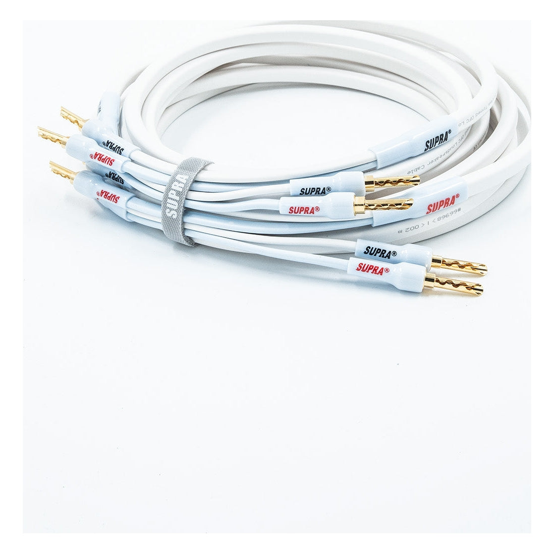 Supra Ply 3.4 CombiCon 2x3,4mm 2Banana - 2Banana (par) Terminerad-högtalarkabel 2 Meter Vit