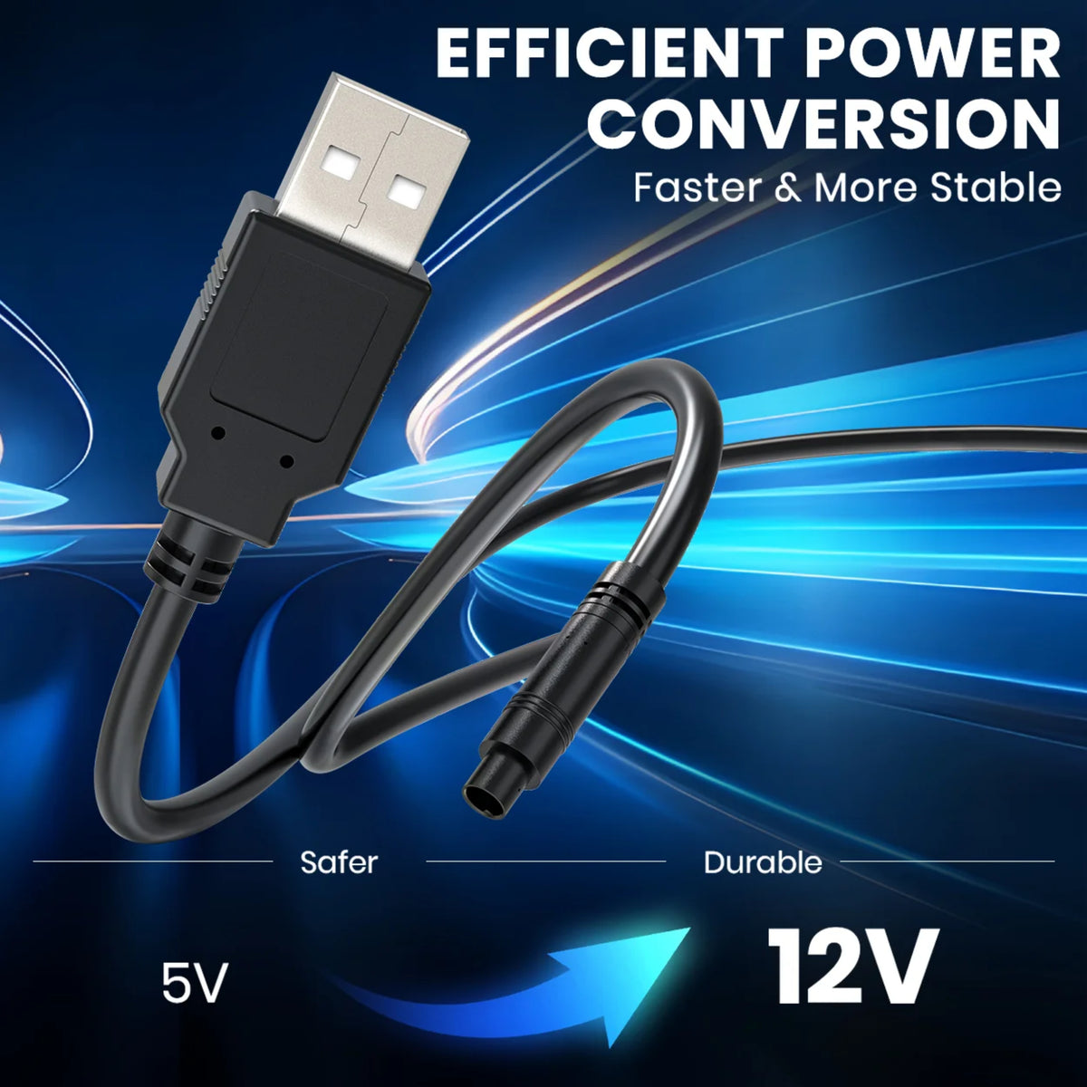 USB-laddningskabel med uppkonvertering från 5 V till 12 V – 4-polig Backkamera