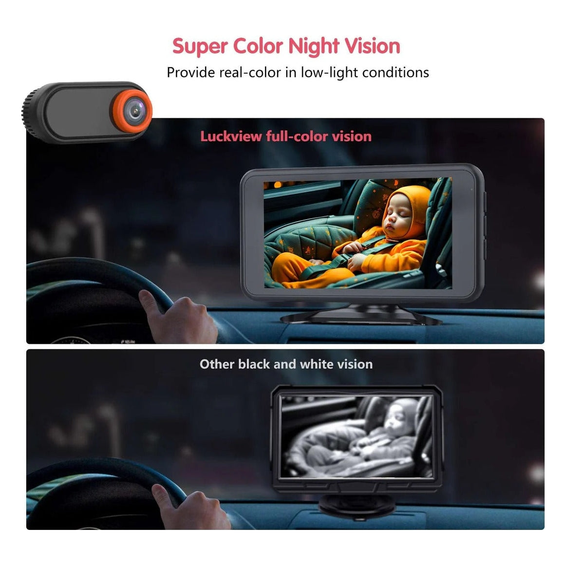AutoVox BM2 - Babykamera för bil Babykamera