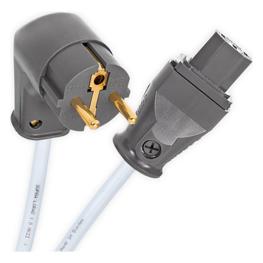Supra LoRad 1.5 MK II CS-EU/A CEE 7/7 (vinklad) - IEC C13 Strömkabel EU-standard