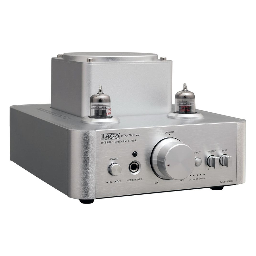 TAGA HTA-700B USB DAC V.3 - Kompakt HiFi Förstärkare Stereoförstärkare Silver